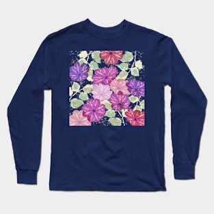 Translucent purple flowers Long Sleeve T-Shirt